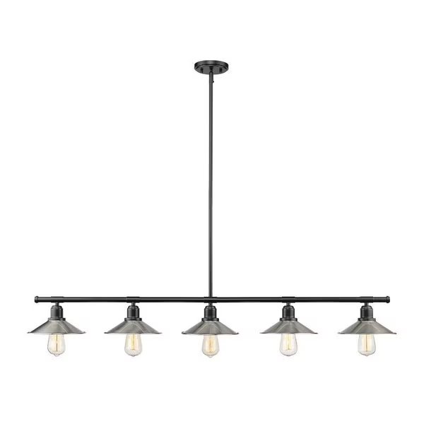 Casa 5 Light Island/Billiard, Matte Black & Brushed Nickel, Z-Lite, Mfr#: 613-5L-MB+BN